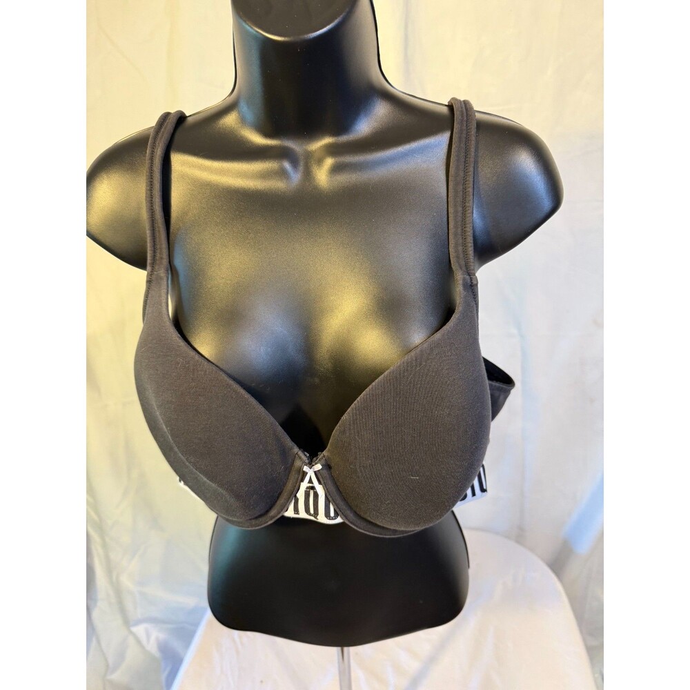 Cacique Black Sporty Underwire Bra Women's Size 42B Goth Indie Punk Emo
